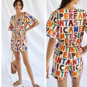 FARM Rio Colorful Letter Print Jumpsuit